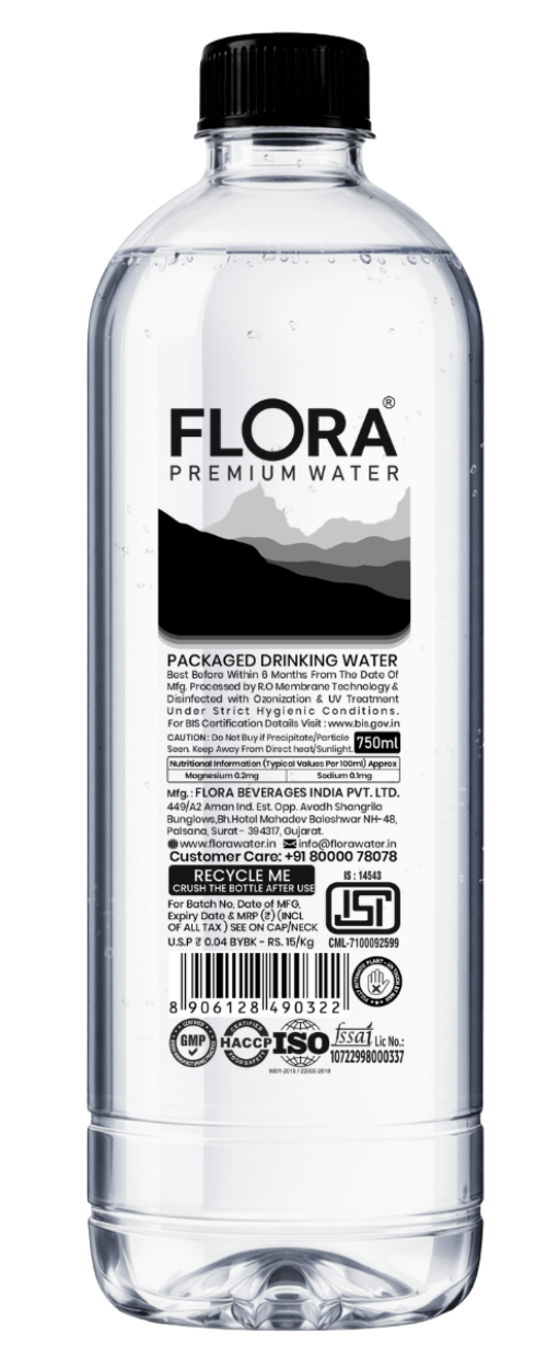 Flora Premium Water 750mL bottle